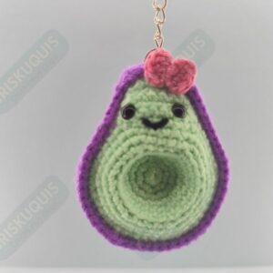 LLAVERO AGUACATE CHICA MORADO_VERDE TURQUESA