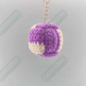 LLAVERO PELOTA BLANCO Y MORADO