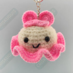 LLAVERO MINNIE ROSA Y BLANCA